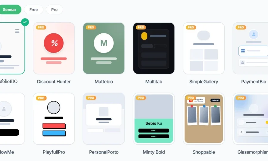 Sebioku: Source Code Link Bio dengan Puluhan Tema Kustom, Tersedia Versi PRO dengan Shortlink dan QR Code